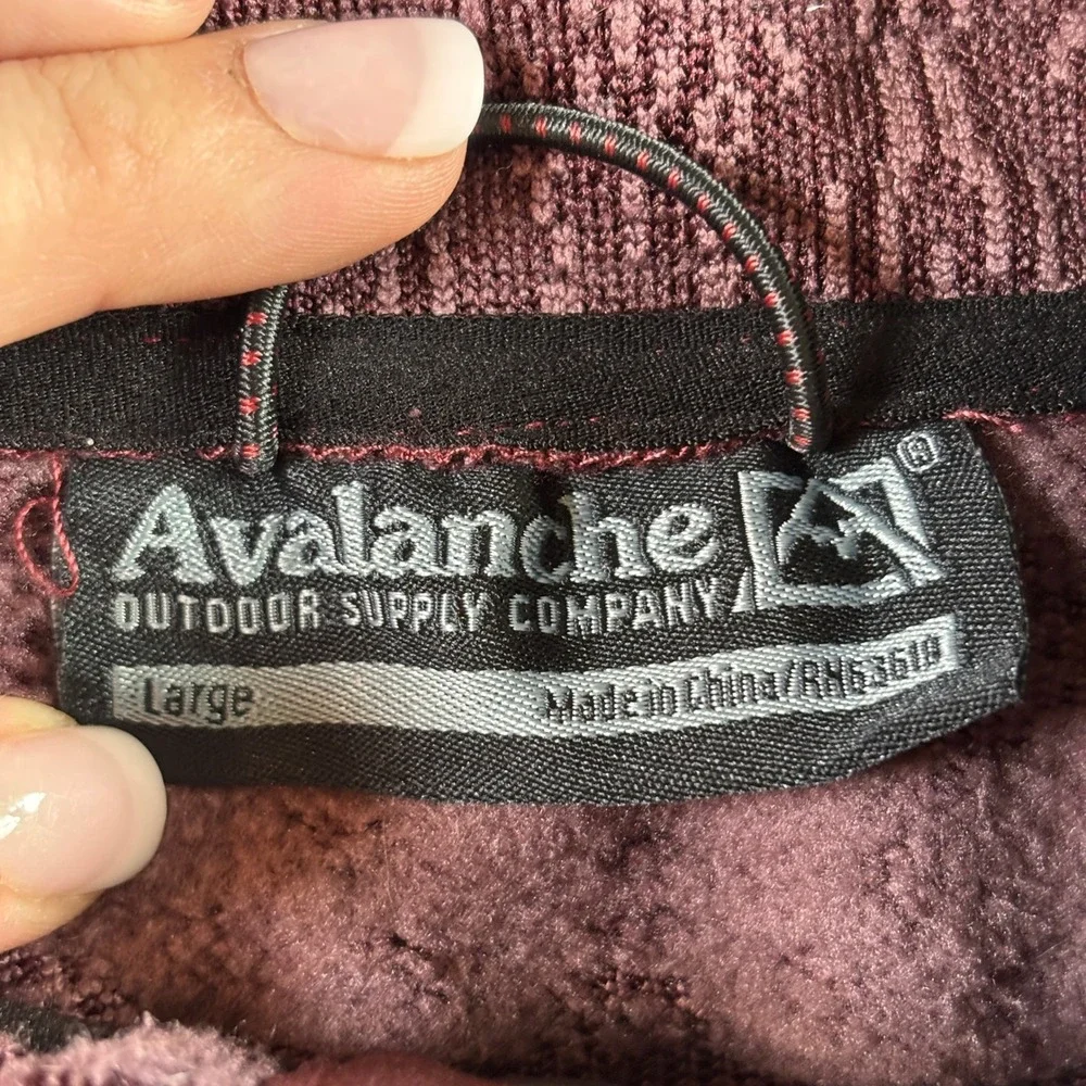Avalanche‎ Outdoor Supply Womens Burgundy Geometric Fleece Pullover Large